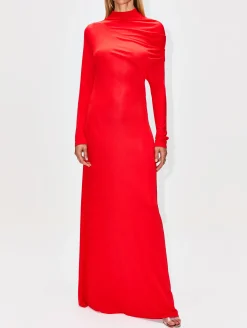 Rue Draped Slinky Jersey Gown