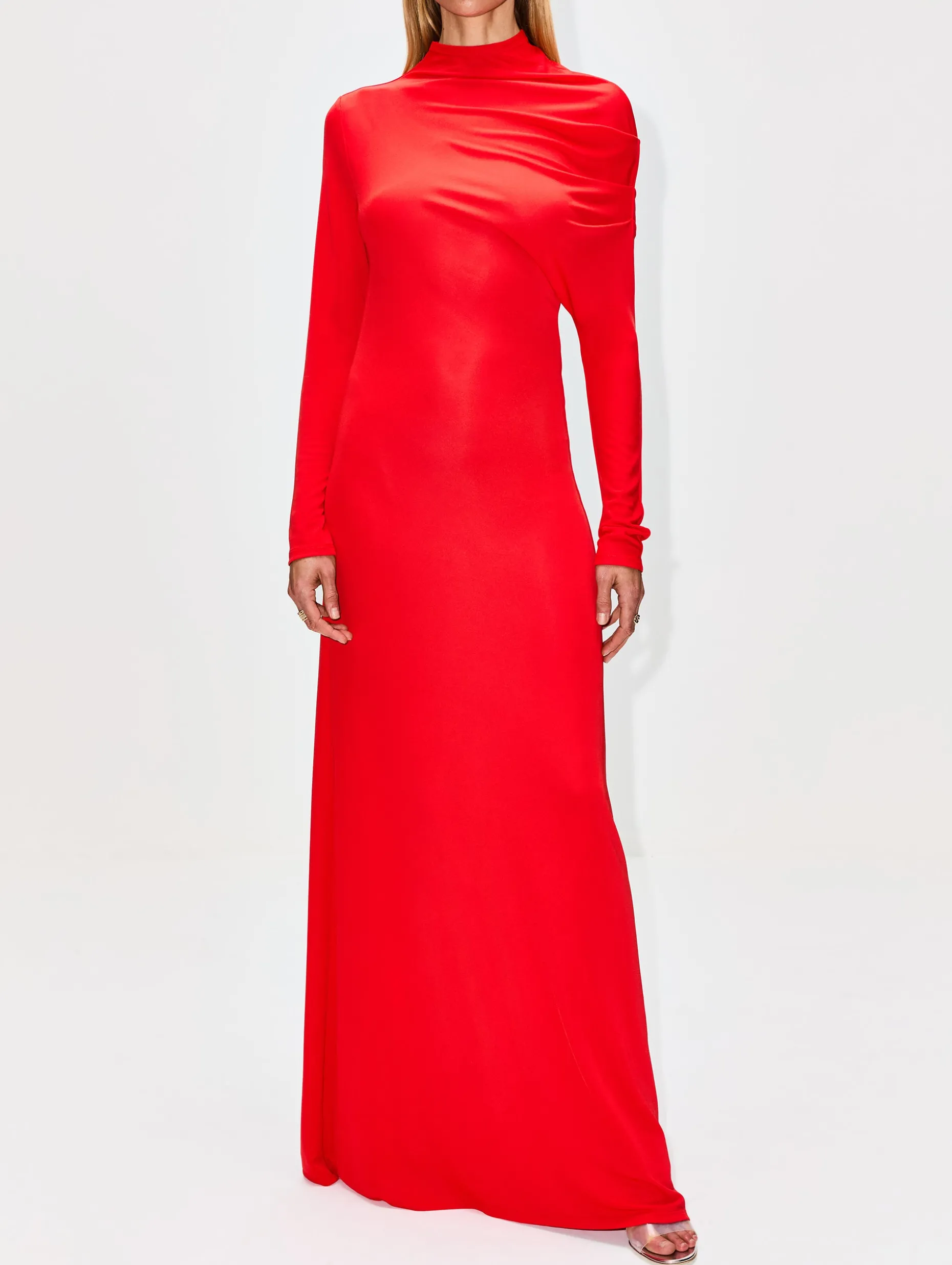 Rue Draped Slinky Jersey Gown