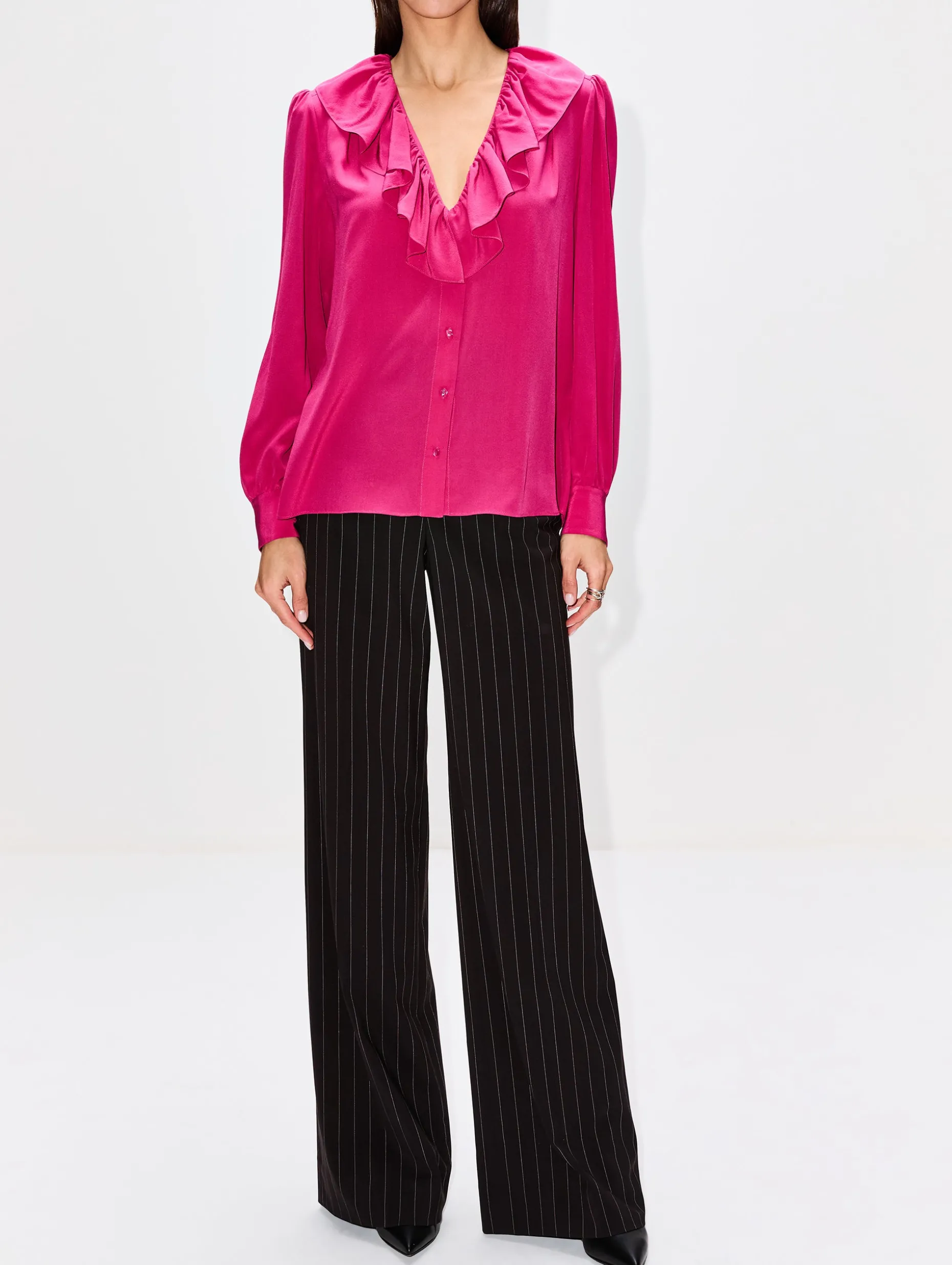 Ruffle V Neck Blouse
