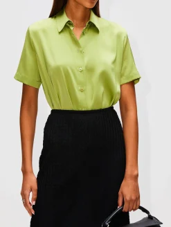 Sasha Short Sleeve Silk Blouse