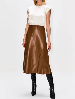 Selina Leather A-Line Skirt