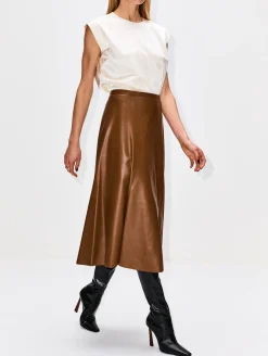 Selina Leather A-Line Skirt