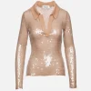 Sequin Polo Top