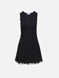 Sequin Trim Sleeveless Dress