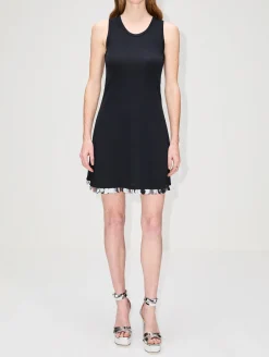 Sequin Trim Sleeveless Dress