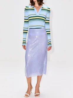 Sheer Sequin Pencil Skirt
