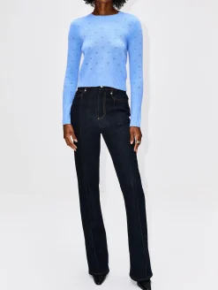 Shrunken Pointelle Sweater