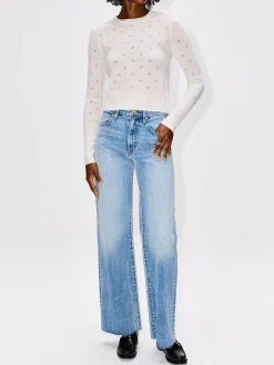 Shrunken Pointelle Sweater