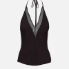 Silk Mesh Bias Top