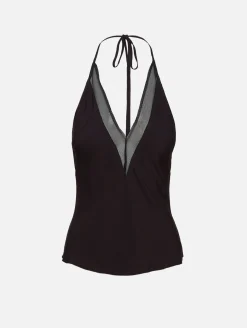 Silk Mesh Bias Top