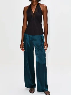 Silk Mesh Bias Top