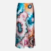 Silk Tie Dye Midi Skirt