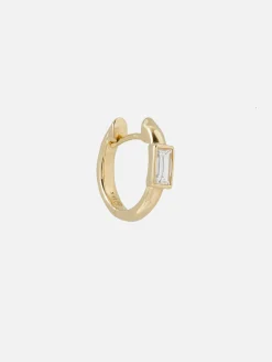 Single Classic Baguette Huggie Hoop