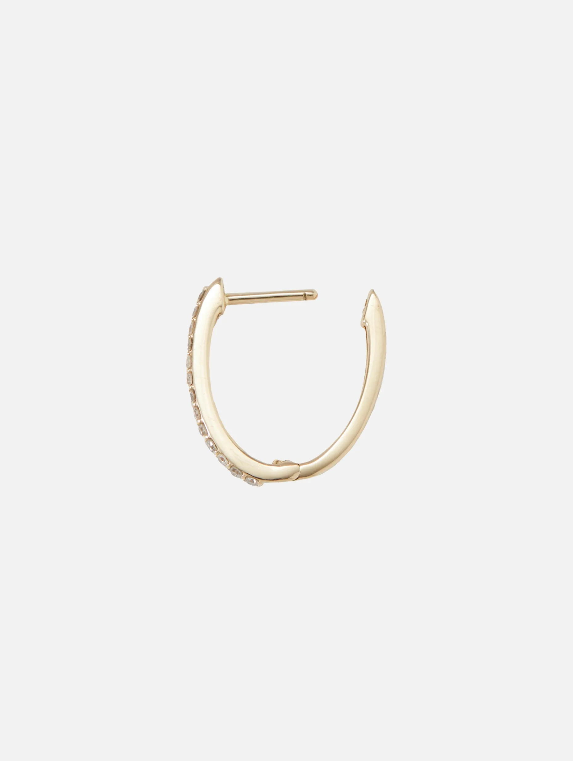 Single Classic Small Oval Pave Hoop