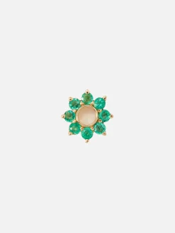 Single Tiny Emerald Flower Charm