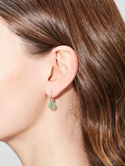 Single Tiny Emerald Flower Charm