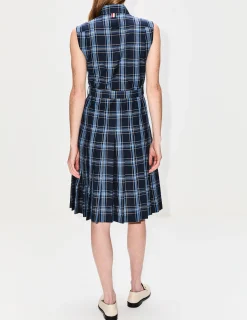 Sleeveless Belted Pleated Dress