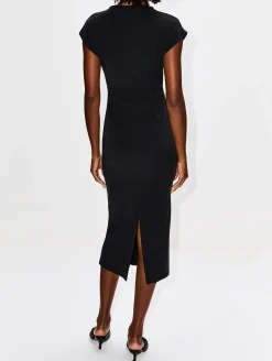 Slouchy Mock Neck Midi Dress