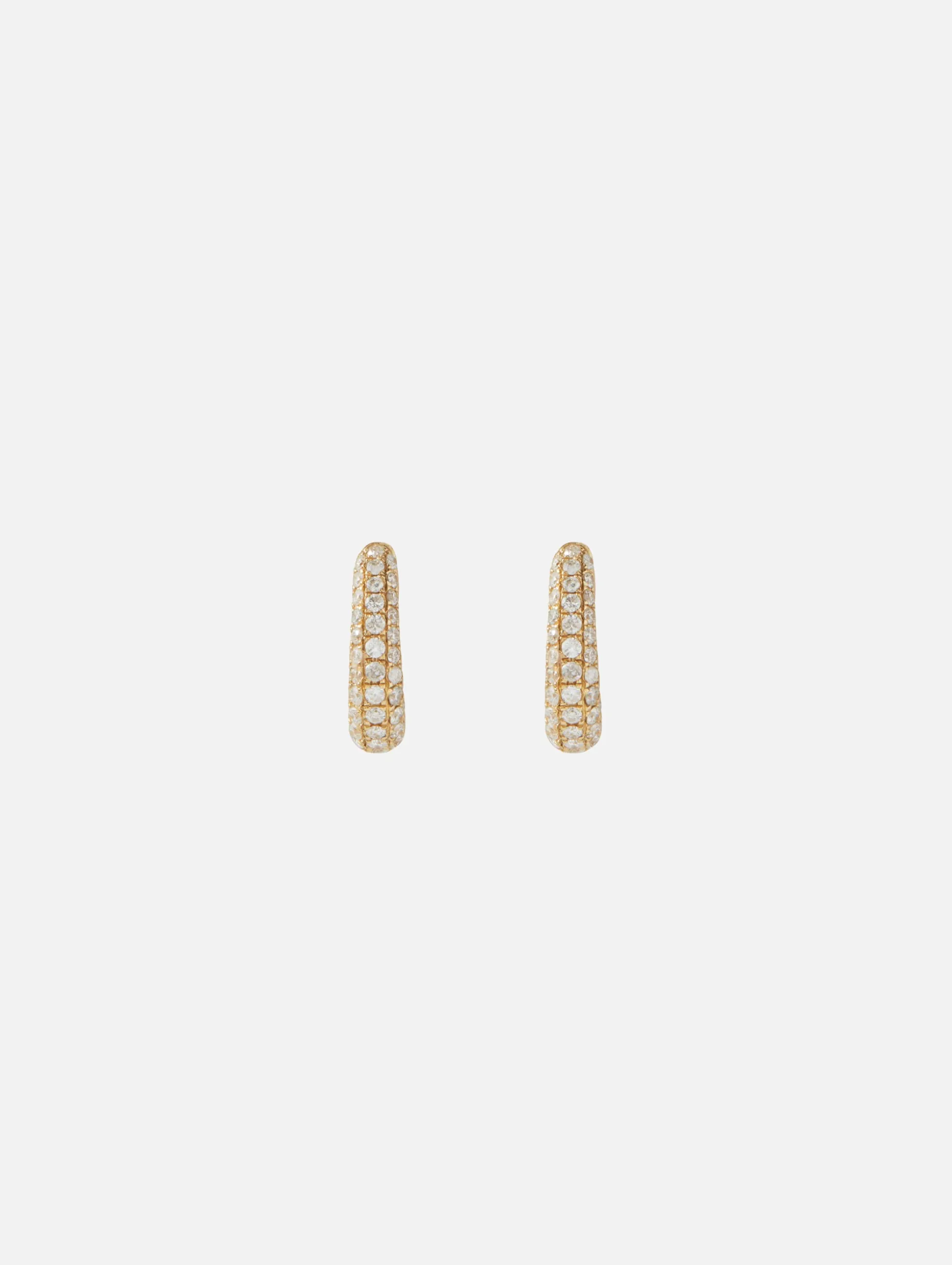 Small Three Row Pavé Inside Out Oval Mini Hoop
