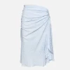Smock Waist Drape Midi Skirt