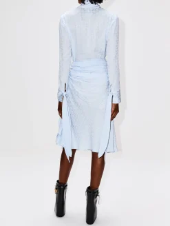 Smock Waist Drape Midi Skirt
