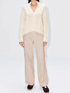 Split Neck Cable Sweater