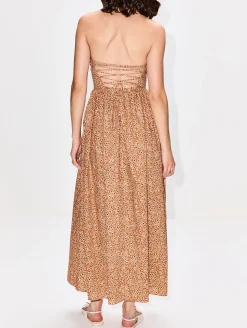 Strapless Lace Up Dress