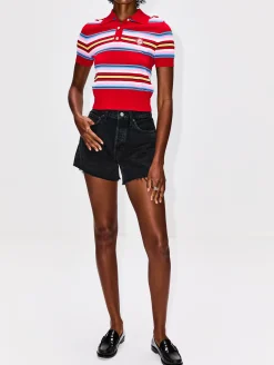 Striped Polo Top