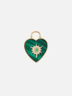 Trust Your Heart Tablet Pendant Malachite & Emerald