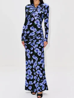 Twisted Neck Long Sleeve Gown