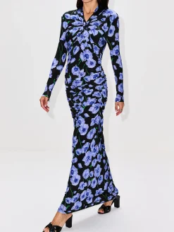 Twisted Neck Long Sleeve Gown