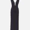 V Neck Scuba Maxi Dress