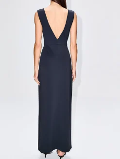 V Neck Scuba Maxi Dress
