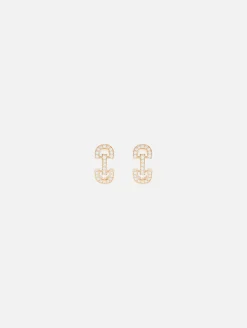 Vintage Pave Diamond Horsebit Link Studs