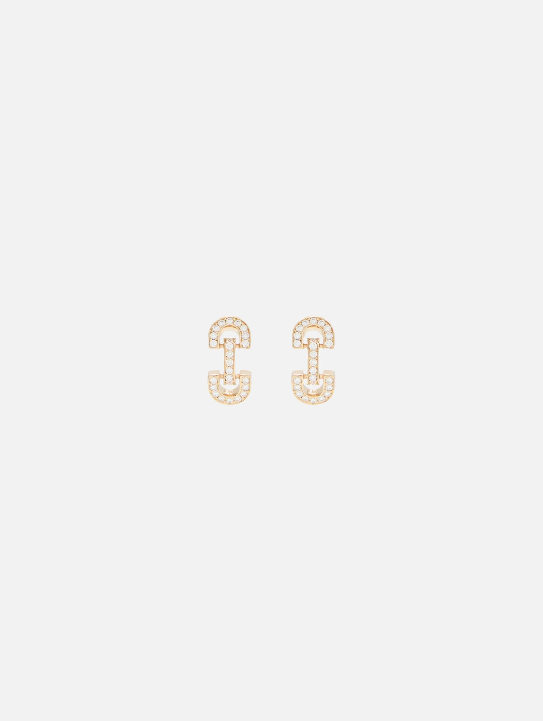 Vintage Pave Diamond Horsebit Link Studs