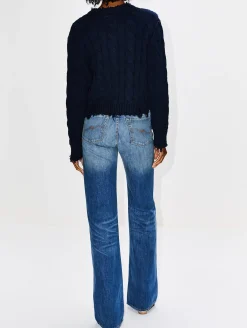 V-Neck Cable Sweater