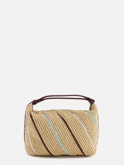 Wallace Striped Raffia Torchon Bag