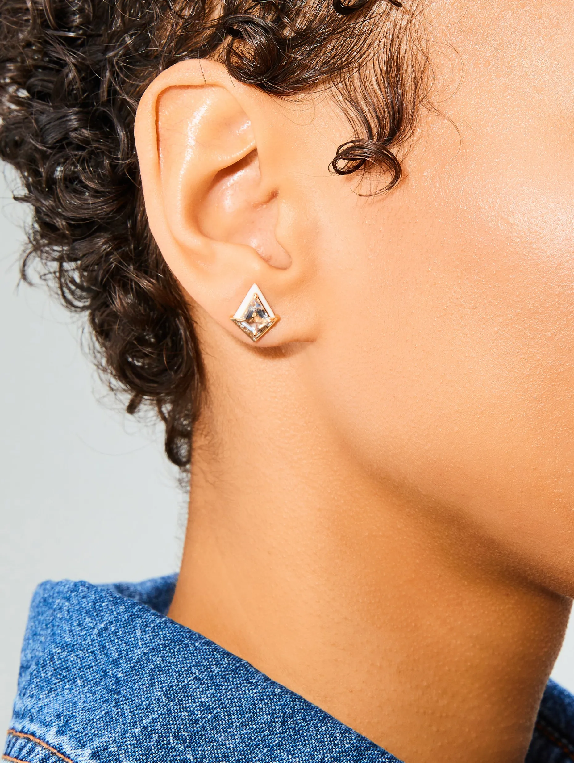 White Topaz and Diamond Twinkle Studs